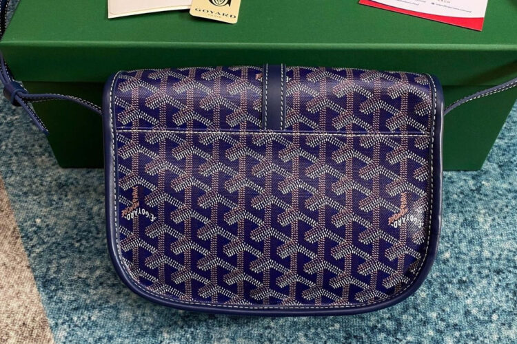 Túi Goyard Belvédère PM Navy Blue Goyardine Canvas Xanh Navy