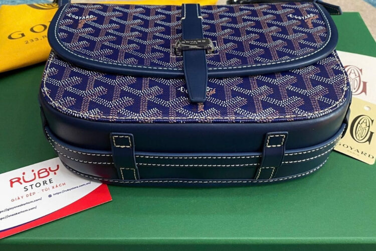 Túi Goyard Belvédère PM Navy Blue Goyardine Canvas Xanh Navy