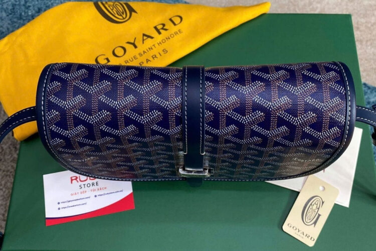 Túi Goyard Belvédère PM Navy Blue Goyardine Canvas Xanh Navy