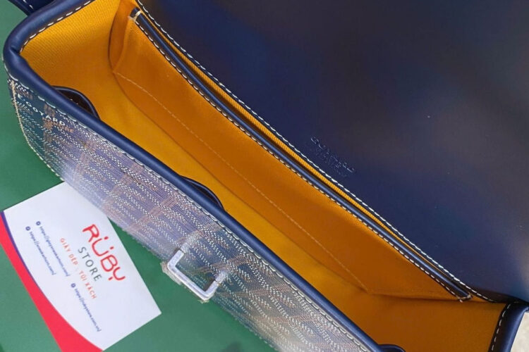 Túi Goyard Belvédère PM Navy Blue Goyardine Canvas Xanh Navy