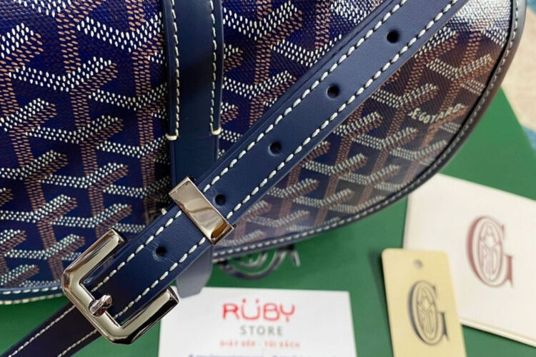 Túi Goyard Belvédère PM Navy Blue Goyardine Canvas Xanh Navy
