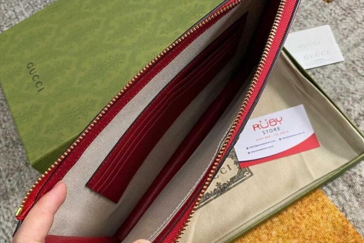 Túi Gucci Doraemon Pouch Mini GG Red Leather Be Đỏ
