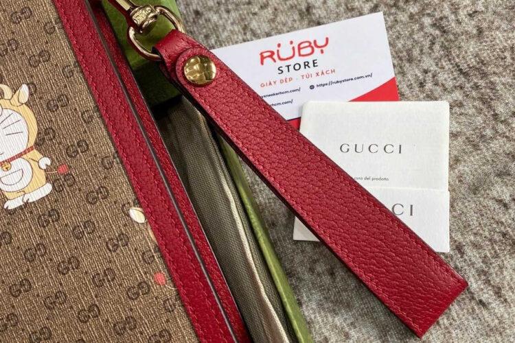Túi Gucci Doraemon Pouch Mini GG Red Leather Be Đỏ
