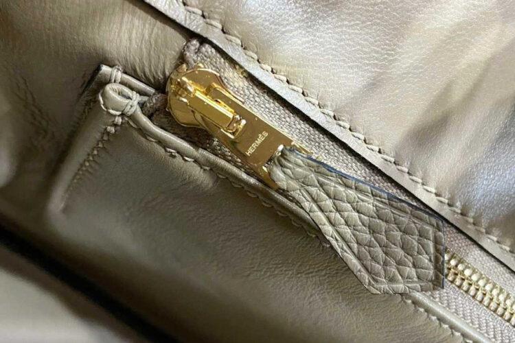 Túi Hermes Birkin 25 Gris Alphate Togo GHW Xám Da Nhập Khâu Tay