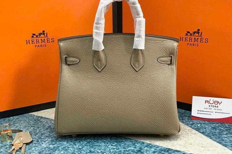 Túi Hermes Birkin 25 Gris Alphate Togo GHW Xám Da Nhập Khâu Tay