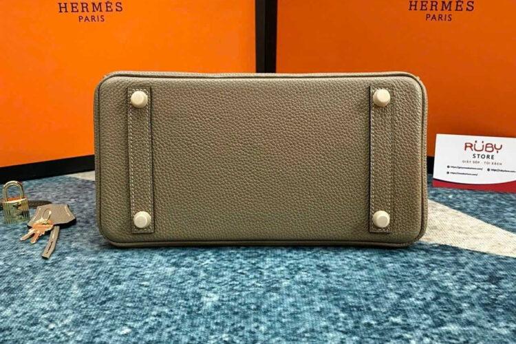 Túi Hermes Birkin 25 Gris Alphate Togo GHW Xám Da Nhập Khâu Tay