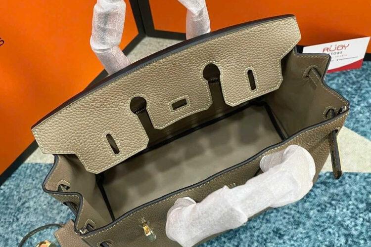 Túi Hermes Birkin 25 Gris Alphate Togo GHW Xám Da Nhập Khâu Tay