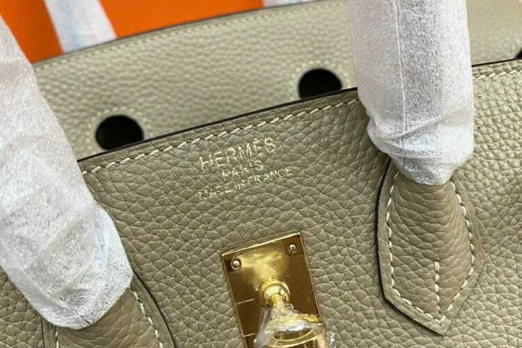 Túi Hermes Birkin 25 Gris Alphate Togo GHW Xám Da Nhập Khâu Tay