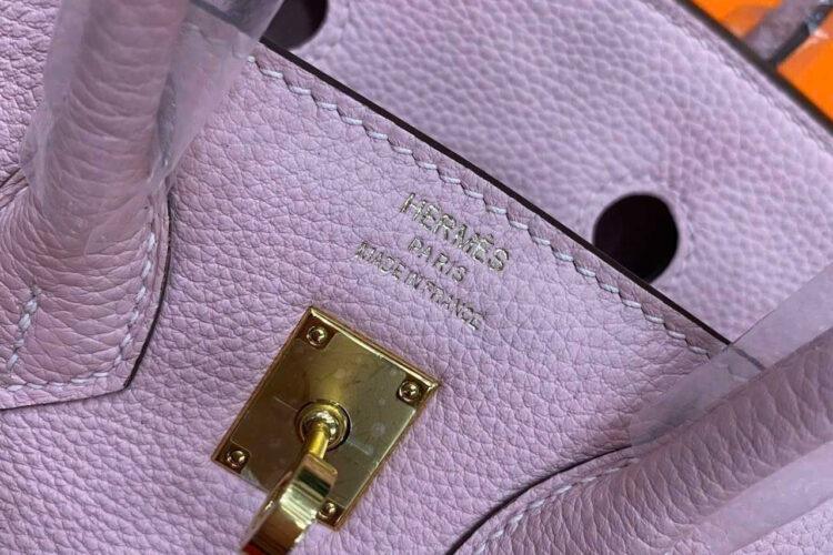 Túi Hermes Birkin 25 Sakura Togo GHW Hồng da nhập khâu tay