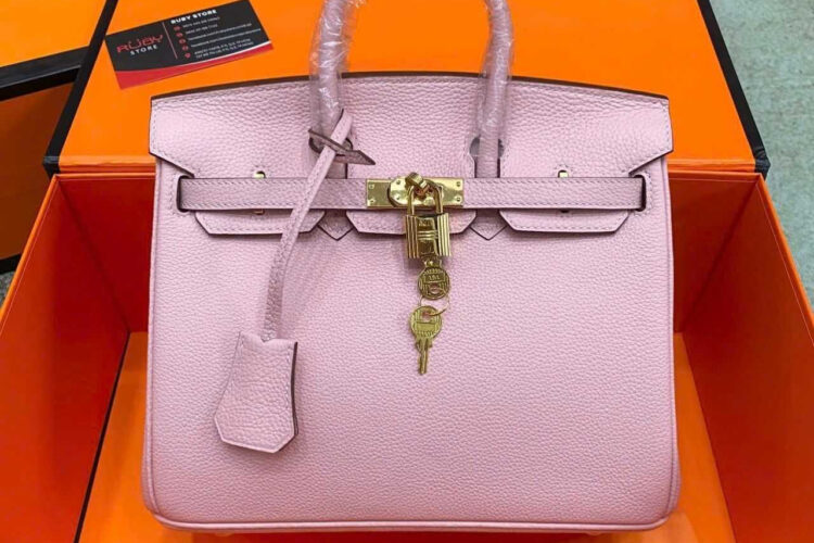 Túi Hermes Birkin 25 Sakura Togo GHW Hồng da nhập khâu tay