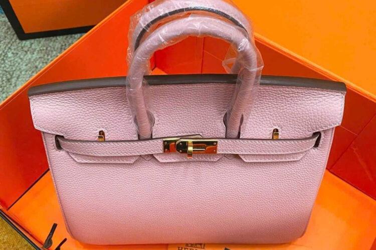 Túi Hermes Birkin 25 Sakura Togo GHW Hồng da nhập khâu tay