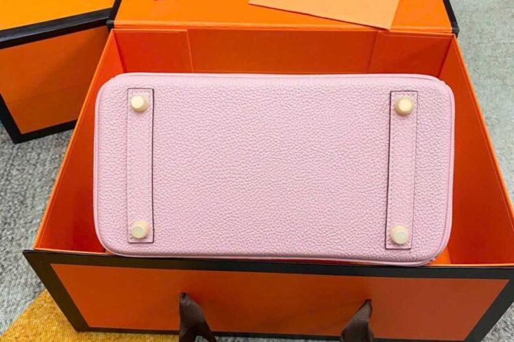 Túi Hermes Birkin 25 Sakura Togo GHW Hồng da nhập khâu tay