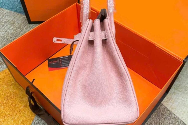 Túi Hermes Birkin 25 Sakura Togo GHW Hồng da nhập khâu tay