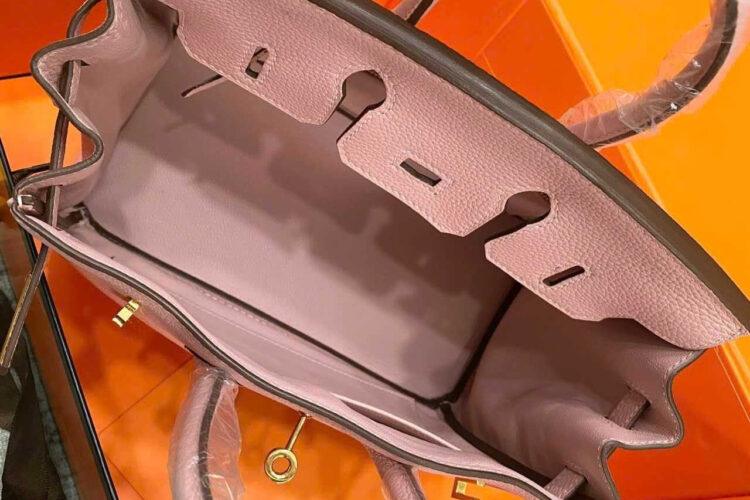 Túi Hermes Birkin 25 Sakura Togo GHW Hồng da nhập khâu tay