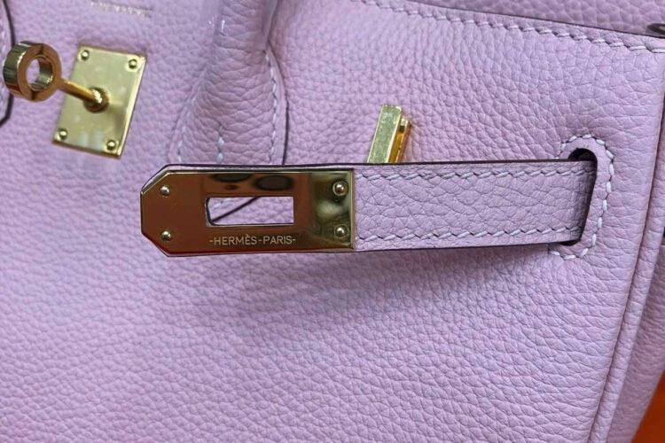 Túi Hermes Birkin 25 Sakura Togo GHW Hồng da nhập khâu tay