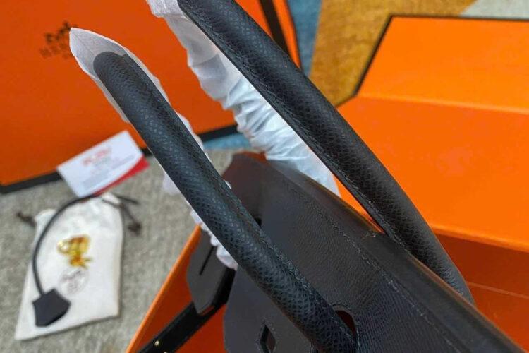 Túi Hermes Birkin 30 Noir Black Epsom GHW Đen Da Nhập Khâu Tay