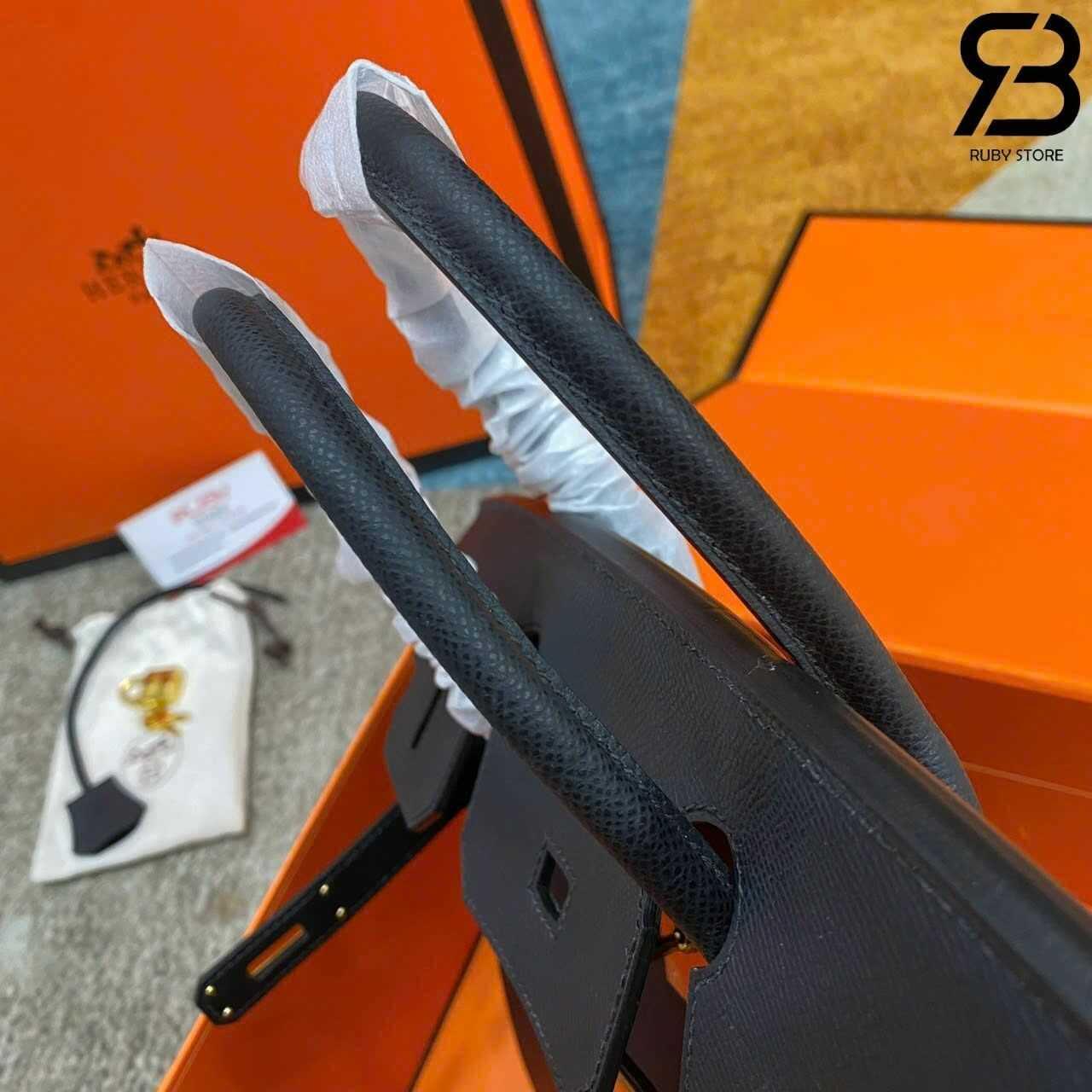 Túi Hermes Birkin 30 Noir Black Epsom GHW Đen Da Nhập Khâu Tay