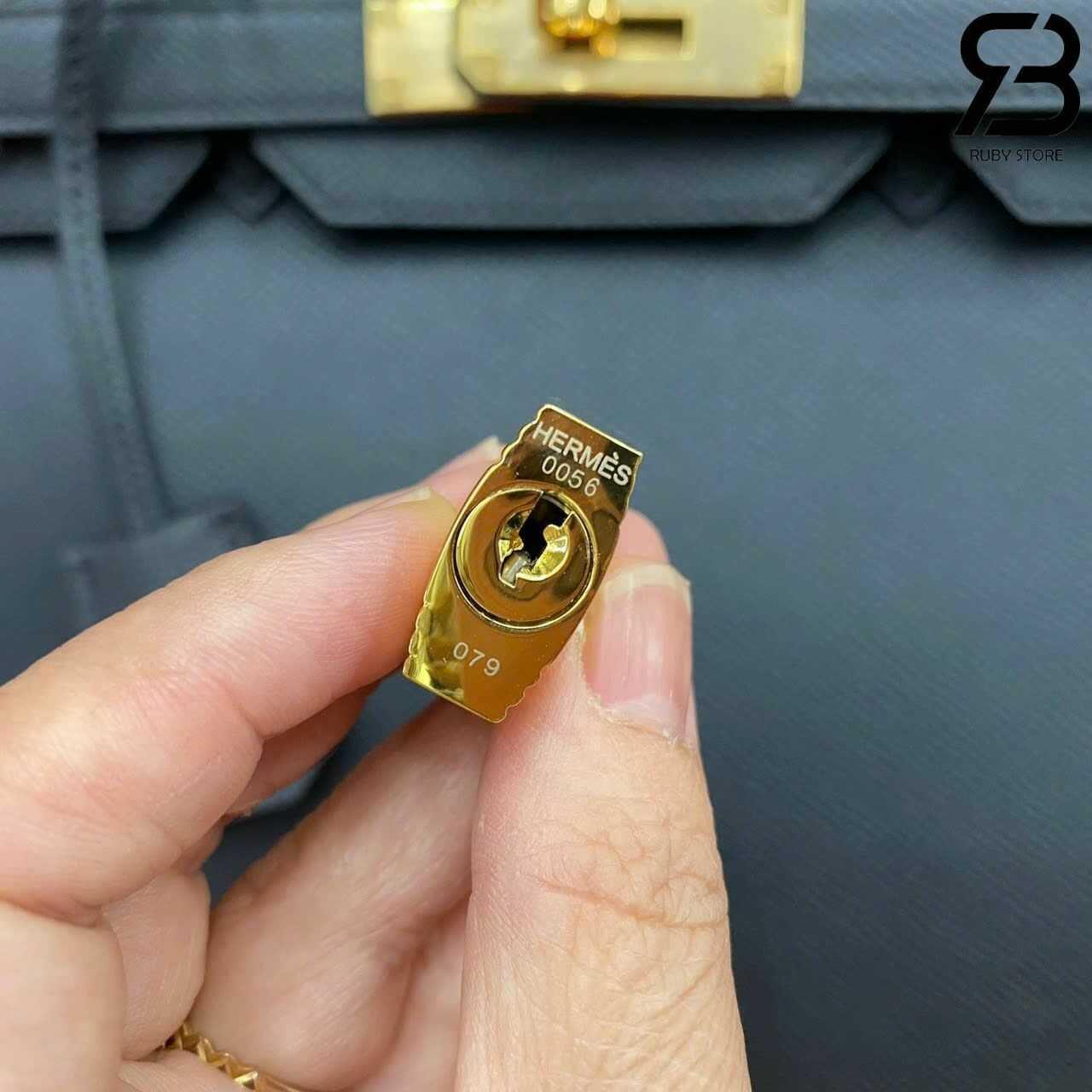 Túi Hermes Birkin 30 Noir Black Epsom GHW Đen Da Nhập Khâu Tay