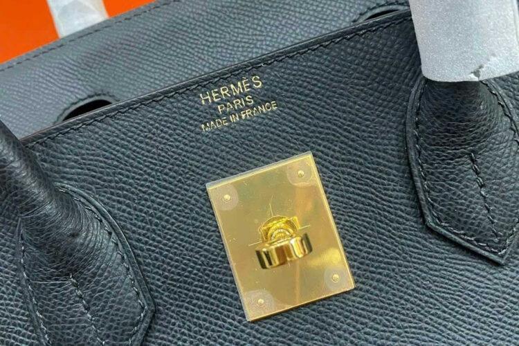 Túi Hermes Birkin 30 Noir Black Epsom GHW Đen Da Nhập Khâu Tay