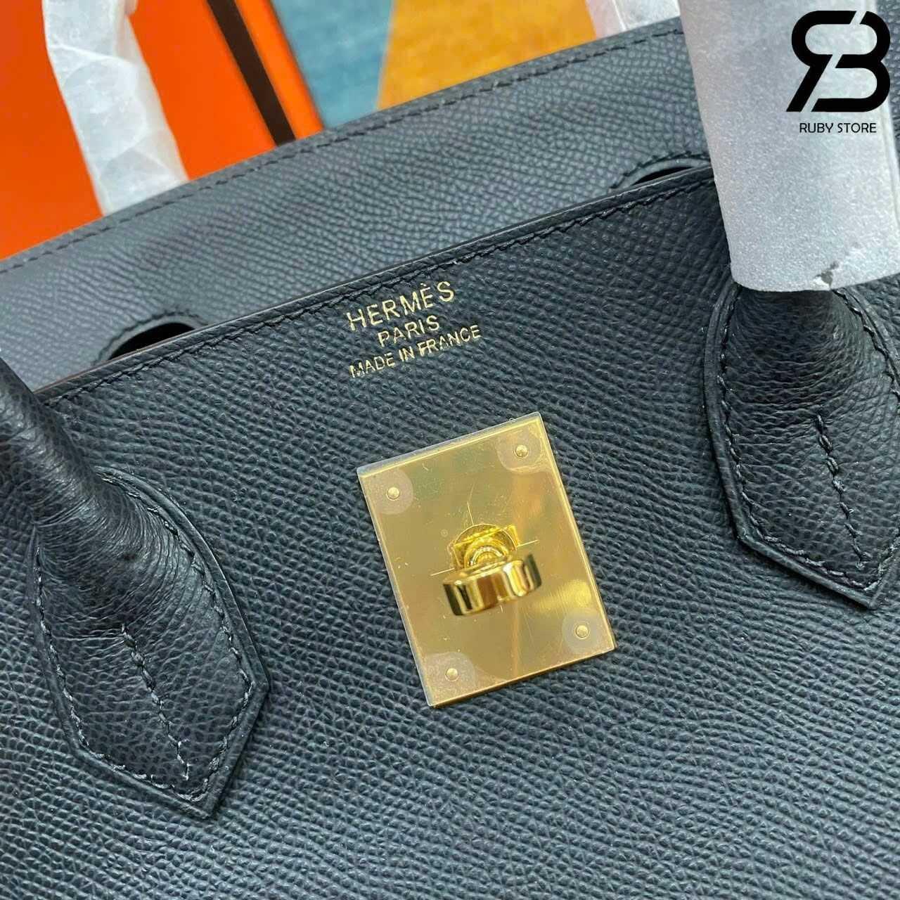 Túi Hermes Birkin 30 Noir Black Epsom GHW Đen Da Nhập Khâu Tay