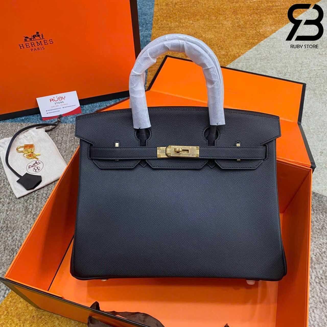 Túi Hermes Birkin 30 Noir Black Epsom GHW Đen Da Nhập Khâu Tay