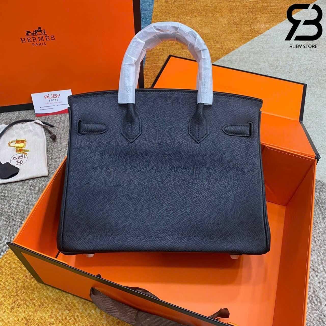 Túi Hermes Birkin 30 Noir Black Epsom GHW Đen Da Nhập Khâu Tay