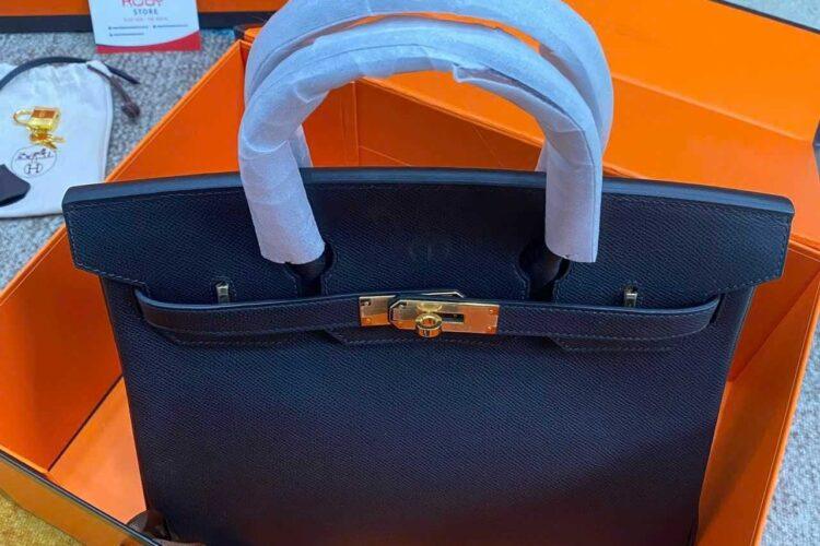 Túi Hermes Birkin 30 Noir Black Epsom GHW Đen Da Nhập Khâu Tay