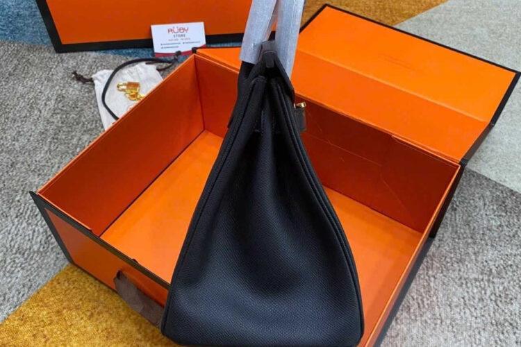 Túi Hermes Birkin 30 Noir Black Epsom GHW Đen Da Nhập Khâu Tay