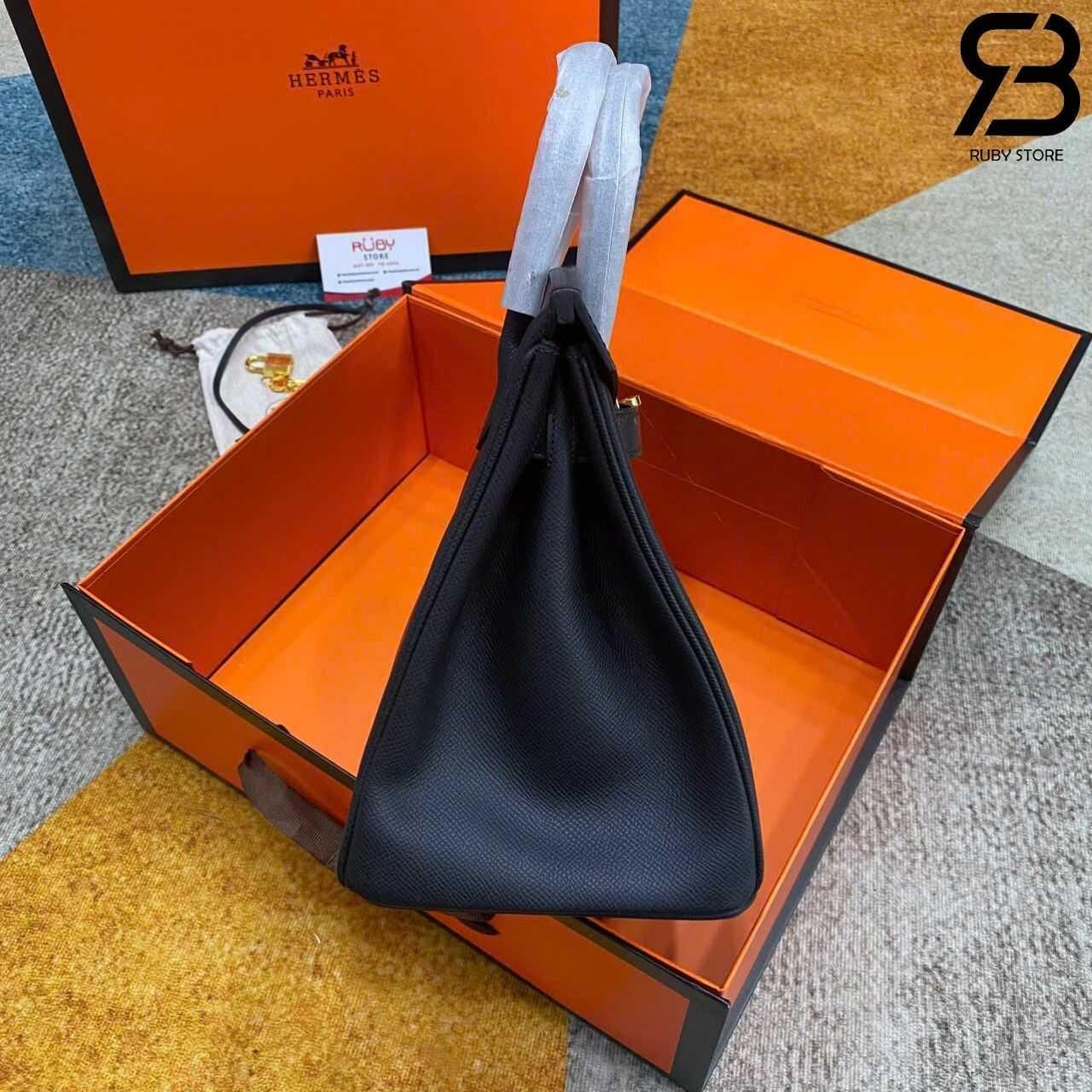 Túi Hermes Birkin 30 Noir Black Epsom GHW Đen Da Nhập Khâu Tay