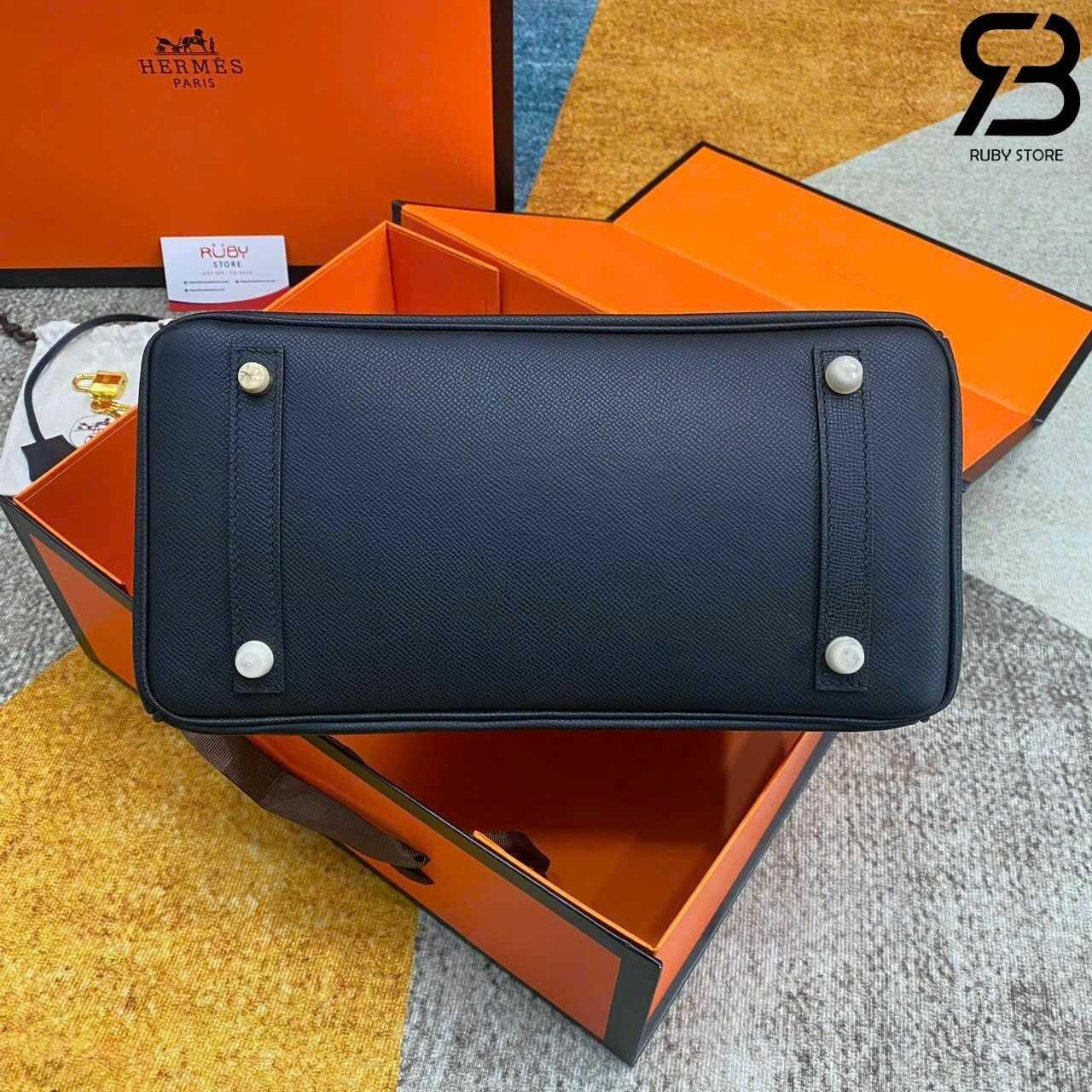 Túi Hermes Birkin 30 Noir Black Epsom GHW Đen Da Nhập Khâu Tay