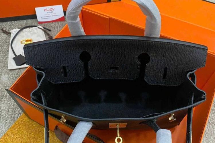 Túi Hermes Birkin 30 Noir Black Epsom GHW Đen Da Nhập Khâu Tay
