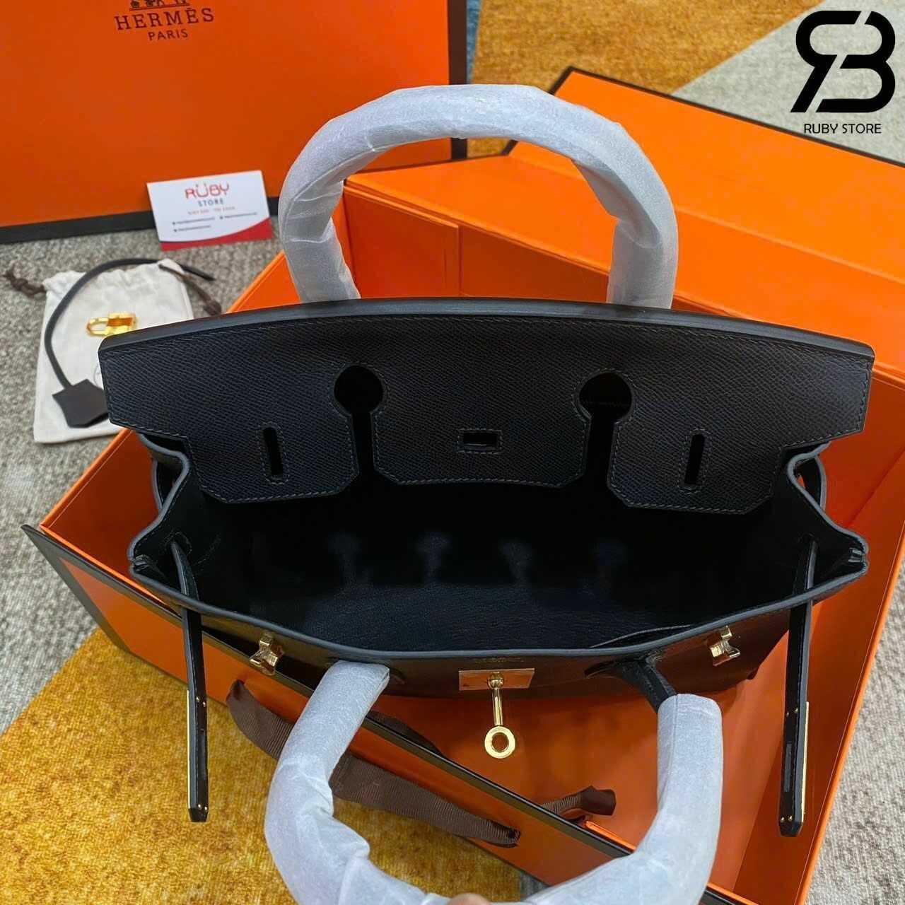 Túi Hermes Birkin 30 Noir Black Epsom GHW Đen Da Nhập Khâu Tay