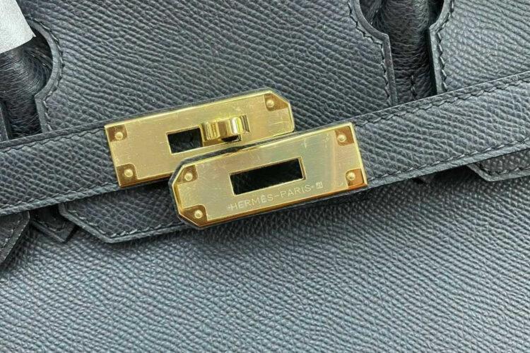 Túi Hermes Birkin 30 Noir Black Epsom GHW Đen Da Nhập Khâu Tay