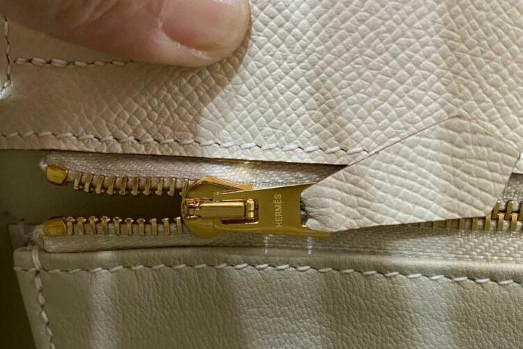 Túi Hermes Kelly 25 Craie Epsom GHW Màu Kem Da Nhập Khâu Tay