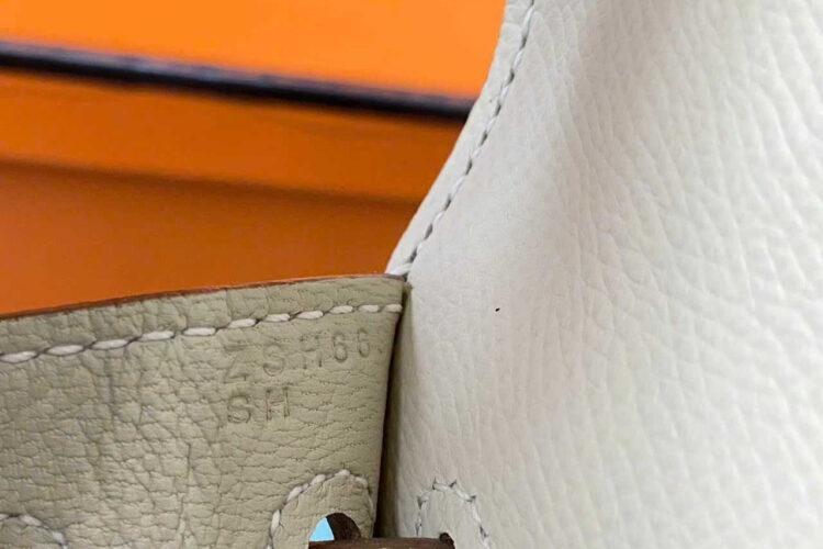 Túi Hermes Kelly 25 Craie Epsom GHW Màu Kem Da Nhập Khâu Tay