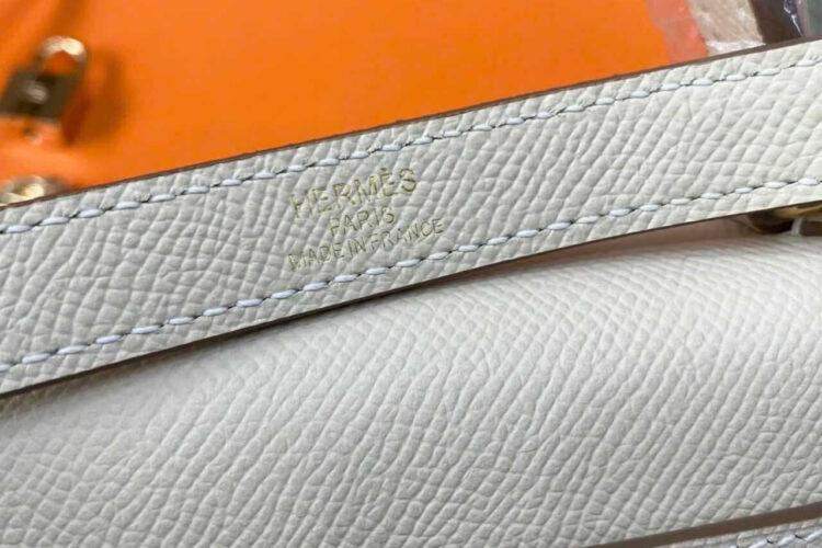 Túi Hermes Kelly 25 Craie Epsom GHW Màu Kem Da Nhập Khâu Tay