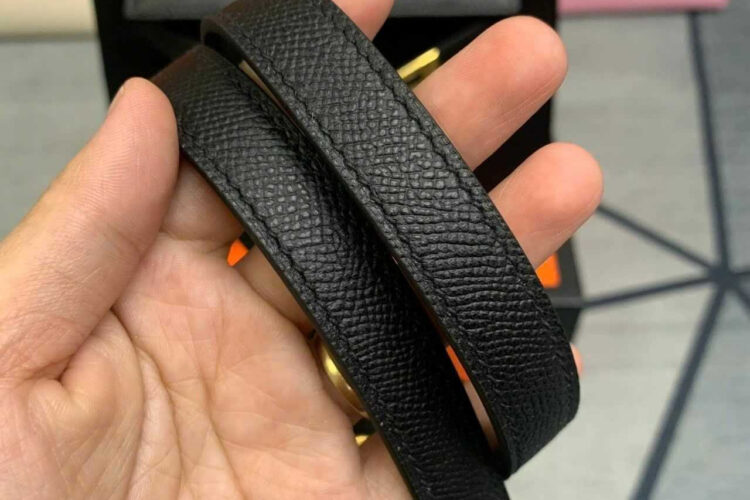 Túi Hermes Kelly 25 Noir Black Epsom GHW Màu Đen Da Nhập Khâu Tay