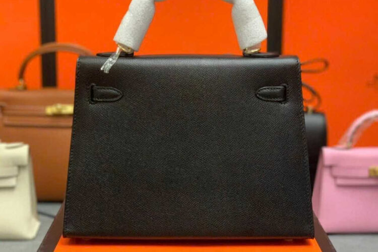 Túi Hermes Kelly 25 Noir Black Epsom GHW Màu Đen Da Nhập Khâu Tay