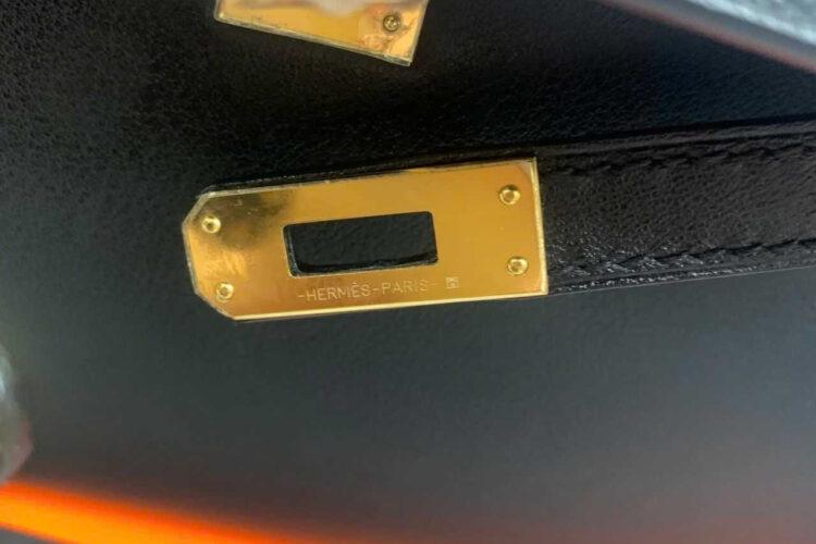 Túi Hermes Kelly Pochette 22 Noir Black Swift GHW đen Khâu Tay