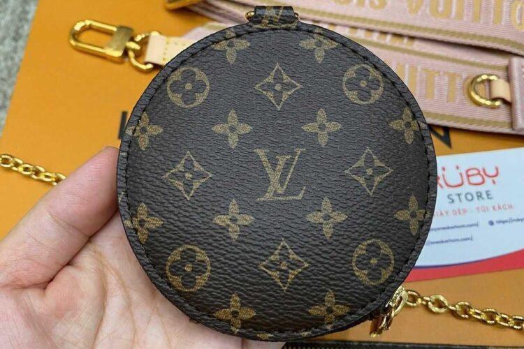 Túi LV Multi Pochette Monogram Pink M44840 Nâu Dây Hồng