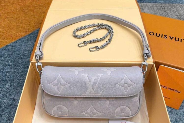 Túi LV Wallet On Chain Ivy M14225 Grey White Monogram Empreinte
