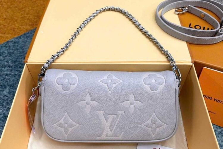 Túi LV Wallet On Chain Ivy M14225 Grey White Monogram Empreinte