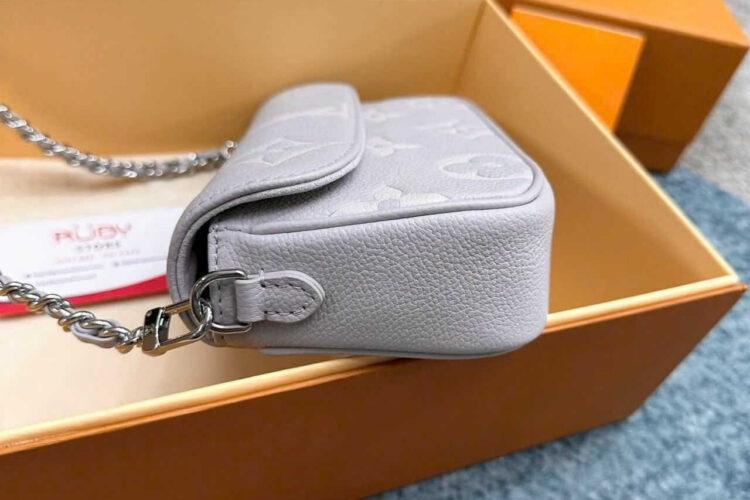 Túi LV Wallet On Chain Ivy M14225 Grey White Monogram Empreinte
