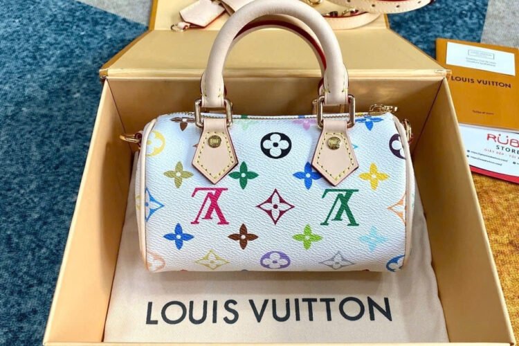 Túi LV x TM Nano Speedy Multicolor Monogram Canvas M13391 Trắng