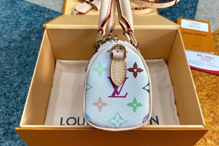 Túi LV x TM Nano Speedy Multicolor Monogram Canvas M13391 Trắng
