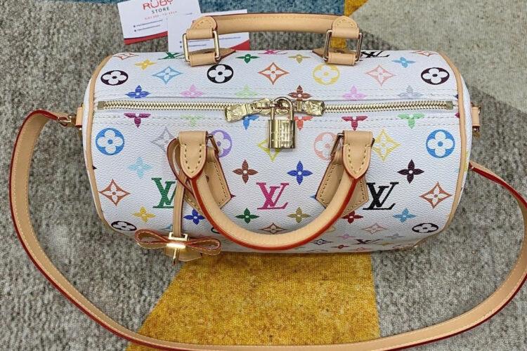 Túi LV x TM Speedy Bandoulière 25 Multicolor Monogram Canvas M13085 Trắng