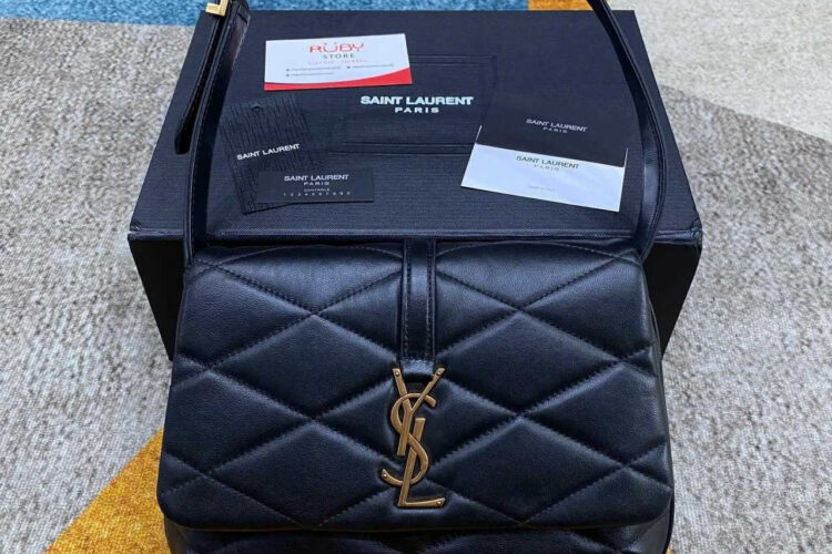 Túi YSL LE 5 A 7 Hobo Bag Black Quilted Lambskin Màu Đen