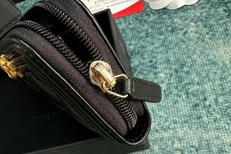 Ví CN Boy Zip Coin Purse Black Lambskin GHW Màu đen