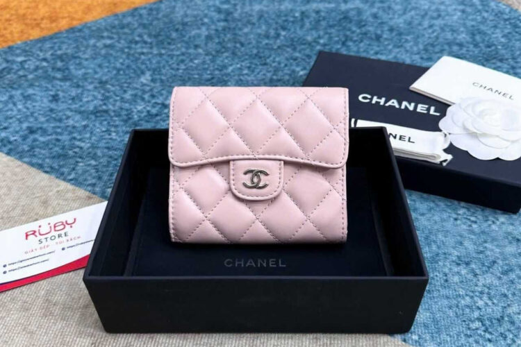 Ví CN Classic Flap Wallet Pink Lambskin SHW Màu Hồng