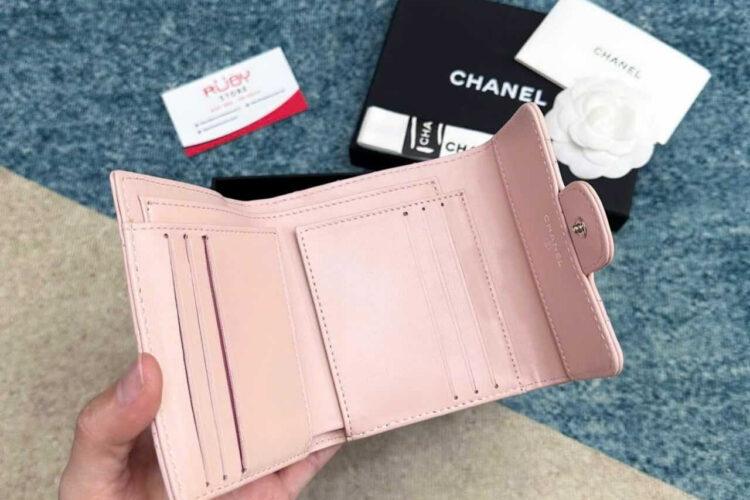 Ví CN Classic Flap Wallet Pink Lambskin SHW Màu Hồng
